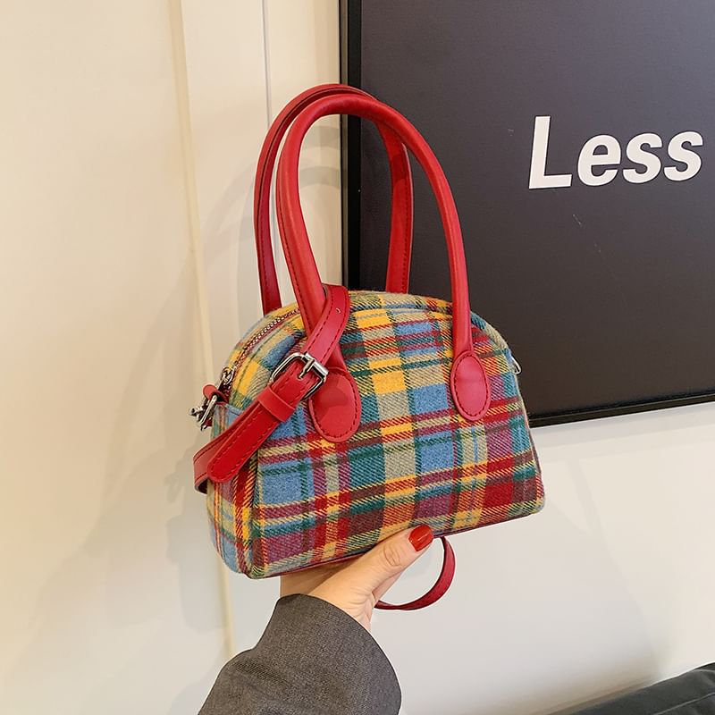 Plaid Bowler Bag SpreePicky