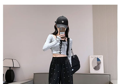 High Waist Rhinestone Wide Leg Pants SpreePicky