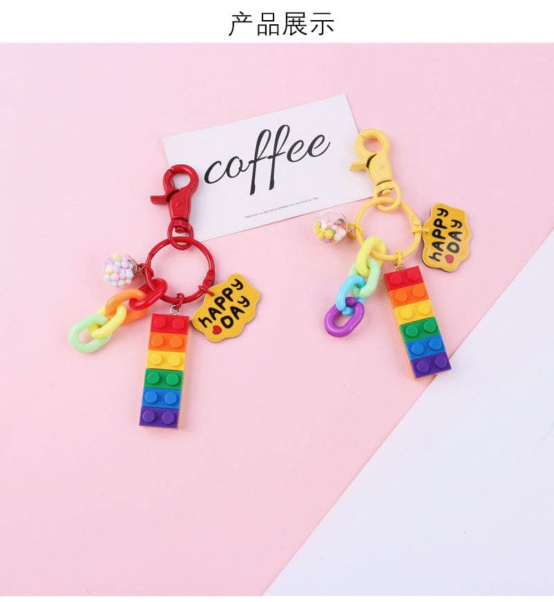 Rainbow Toy Block Bag Charm Keyring (Various Designs) SpreePicky