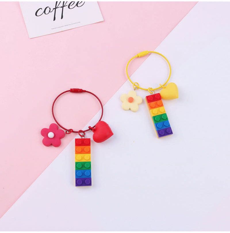 Rainbow Toy Block Bag Charm Keyring (Various Designs) SpreePicky