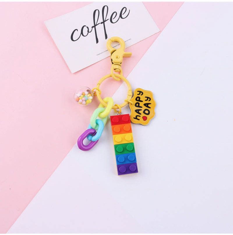 Rainbow Toy Block Bag Charm Keyring (Various Designs) SpreePicky