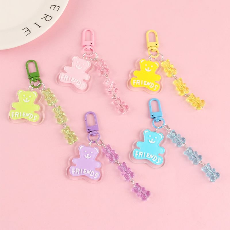 Bear Acrylic Bag Charm Keyring (Various Designs) SpreePicky