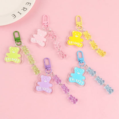 Bear Acrylic Bag Charm Keyring (Various Designs) SpreePicky