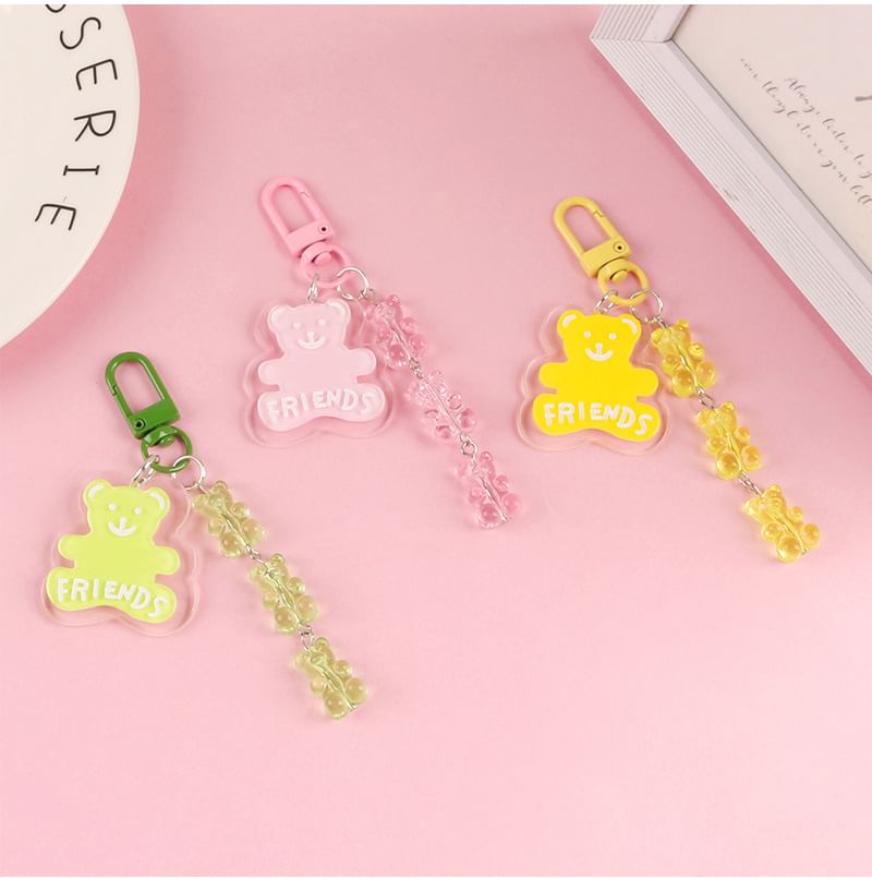 Bear Acrylic Bag Charm Keyring (Various Designs) SpreePicky