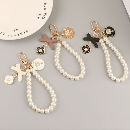 Floral Faux Pearl Bag Charm Keyring (Various Designs) SpreePicky