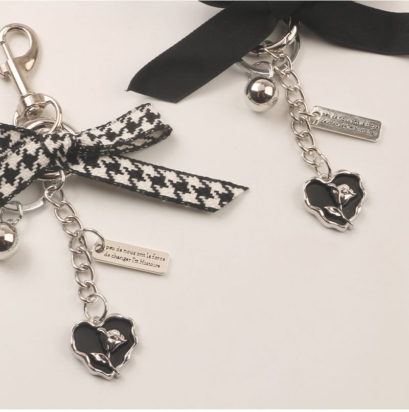 Ribbon Heart Bag Charm Keyring (Various Designs) SpreePicky