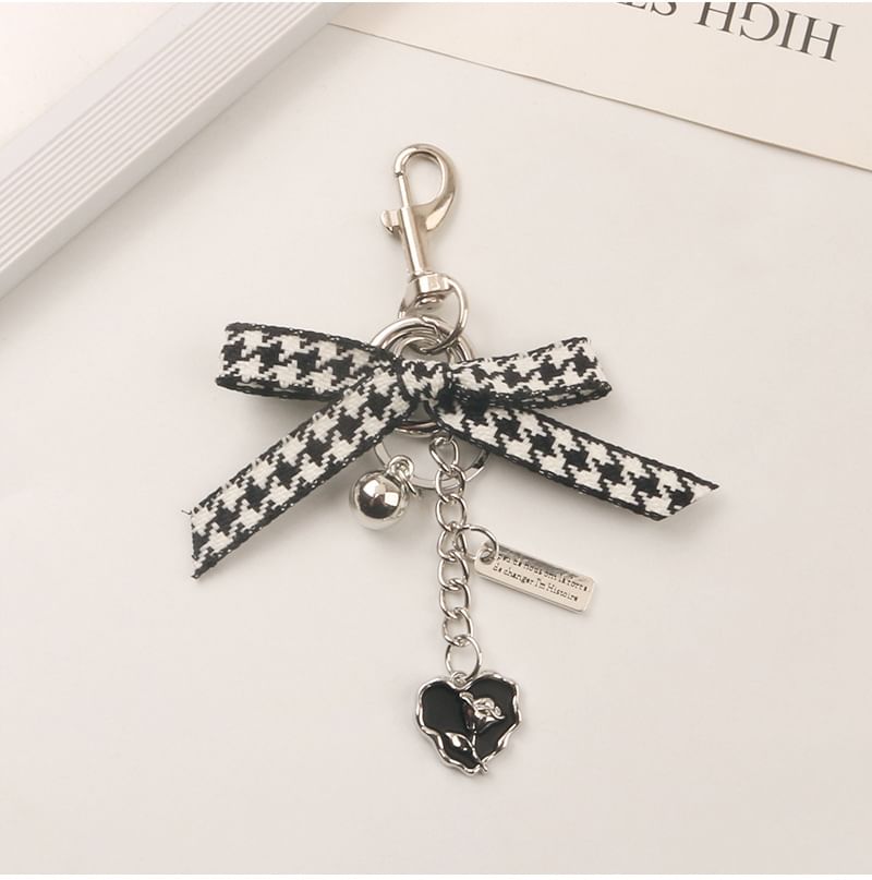 Ribbon Heart Bag Charm Keyring (Various Designs) SpreePicky