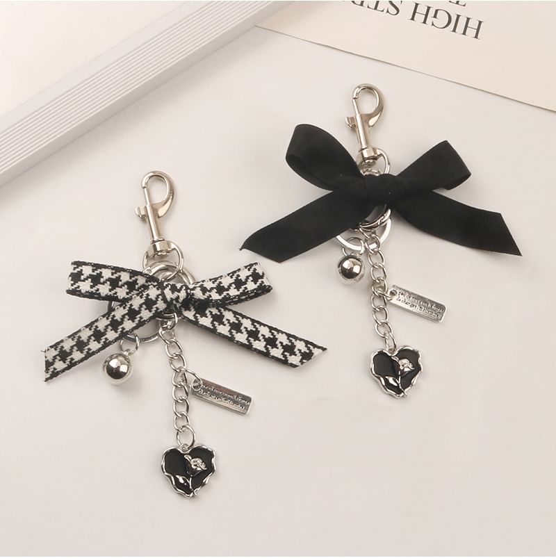 Ribbon Heart Bag Charm Keyring (Various Designs) SpreePicky