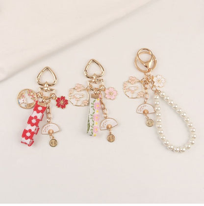 Rabbit Sakura Strap / Faux Pearl Bag Charm Keyring (Various Designs) SpreePicky