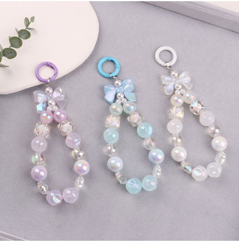 Bow Faux Pearl Bag Charm Keyring SpreePicky