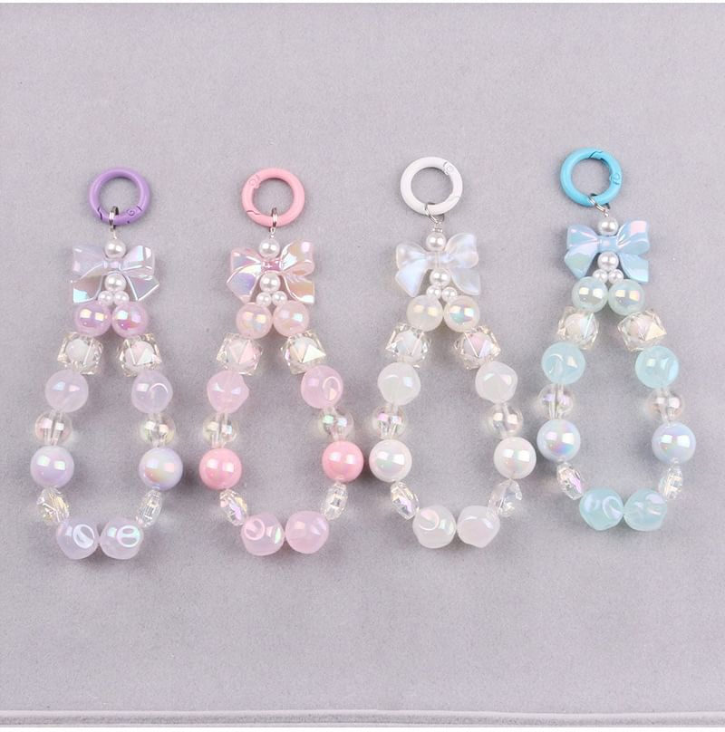 Bow Faux Pearl Bag Charm Keyring SpreePicky