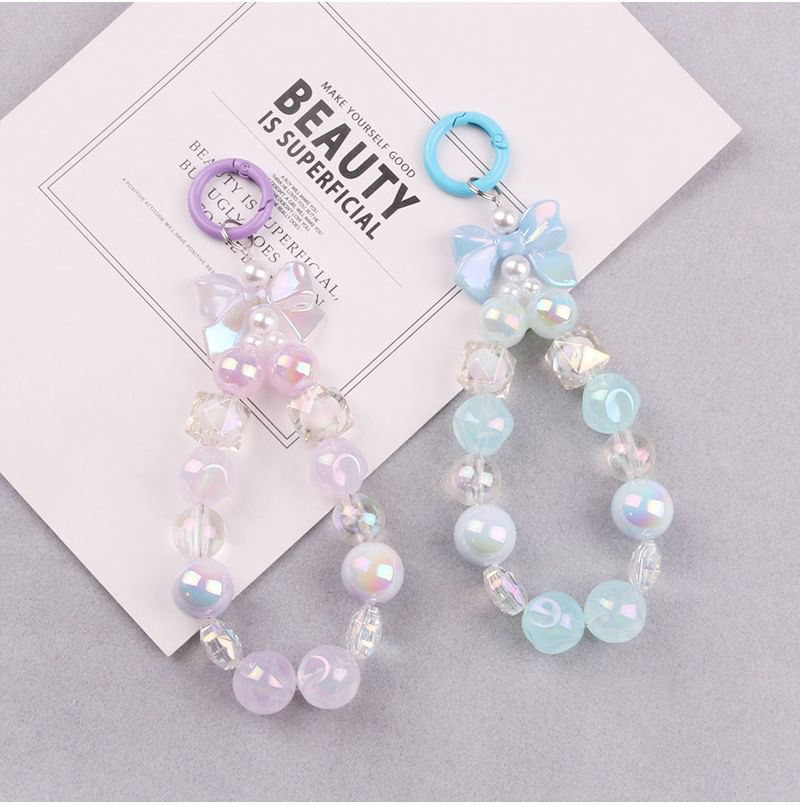 Bow Faux Pearl Bag Charm Keyring SpreePicky