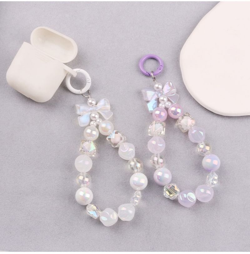 Bow Faux Pearl Bag Charm Keyring SpreePicky