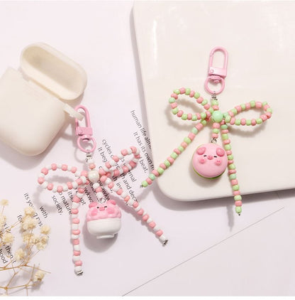 Pig Bow Bead Resin Bag Charm Keyring (Various Designs) SpreePicky