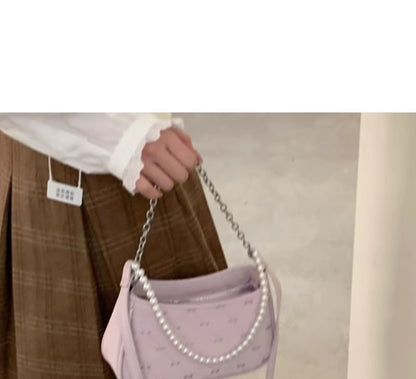 Faux Pearl Chain Shoulder Bag SpreePicky