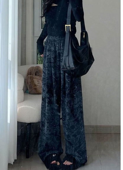 Ink Painting Print High Rise Elastic Waist Wide Leg Sweatpants SpreePicky