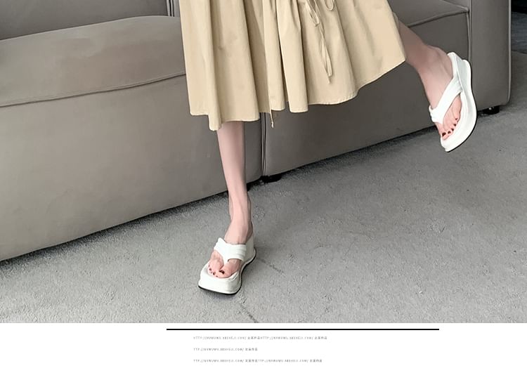 High Waist Plain Drawstring Midi A-Line Skirt SpreePicky