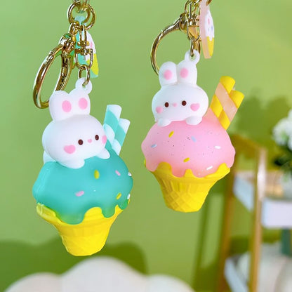 Rabbit Ice Cream Bag Charm Keyring SpreePicky