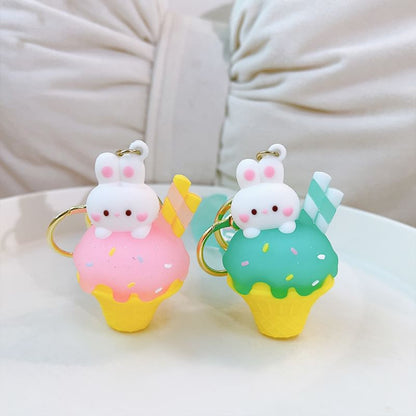 Rabbit Ice Cream Bag Charm Keyring SpreePicky