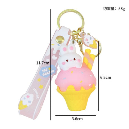 Rabbit Ice Cream Bag Charm Keyring SpreePicky