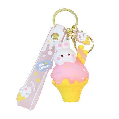 Rabbit Ice Cream Bag Charm Keyring SpreePicky