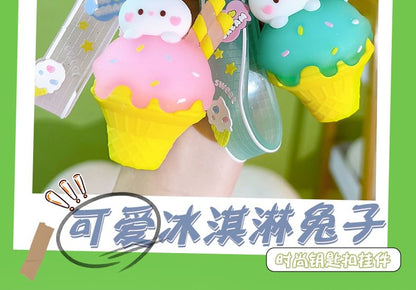 Rabbit Ice Cream Bag Charm Keyring SpreePicky