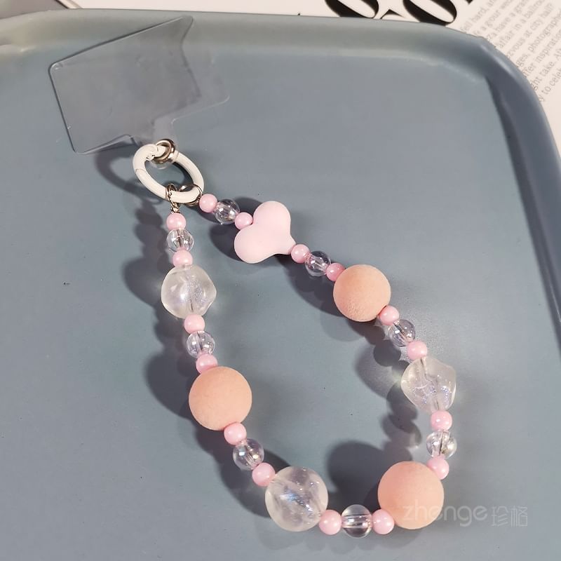 Heart Bead Phone Strap with Lanyard Pad SpreePicky