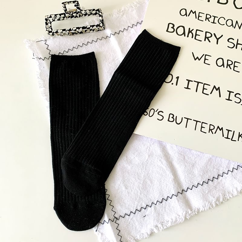 Striped Socks / Plain Socks / Contrast Trim Socks SpreePicky