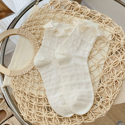 Plain Lace Trim Socks SpreePicky