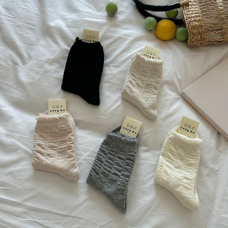 Plain Ruched Socks SpreePicky