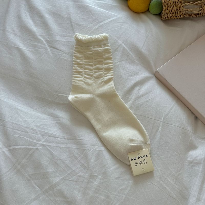 Plain Ruched Socks SpreePicky