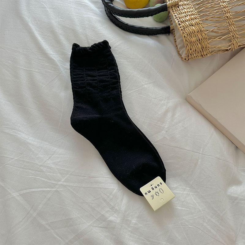 Plain Ruched Socks SpreePicky