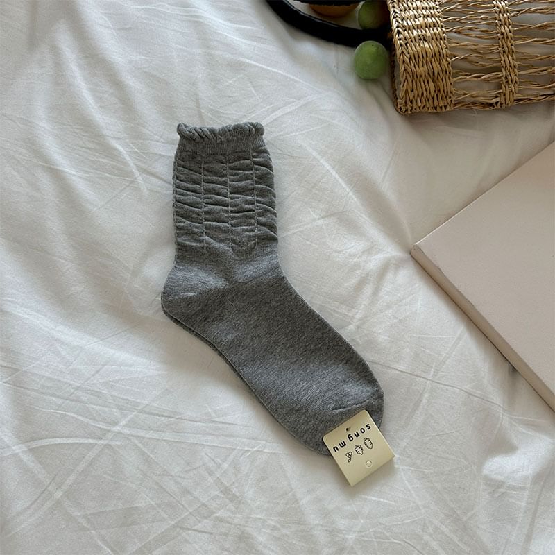 Plain Ruched Socks SpreePicky