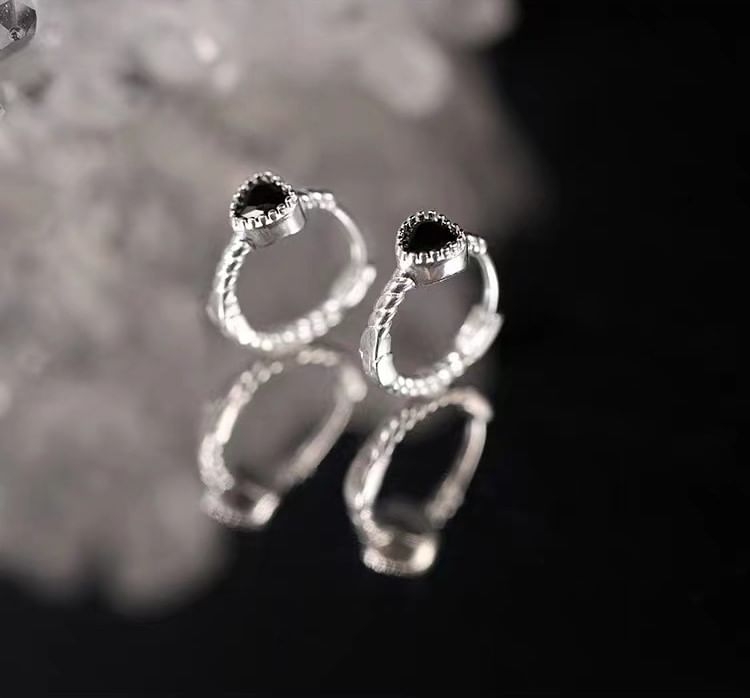 Heart Twisted Sterling Silver Huggie Earring SpreePicky