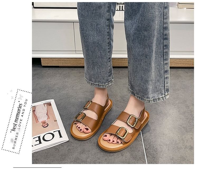 Buckled Flat Sandals SpreePicky