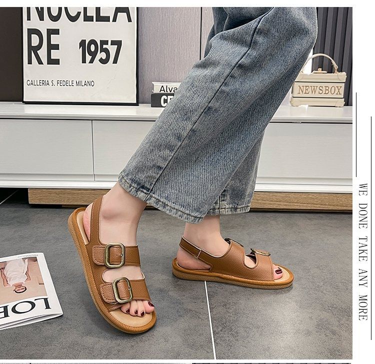 Buckled Flat Sandals SpreePicky