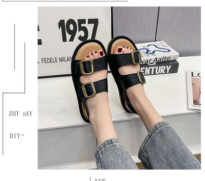 Buckled Flat Sandals SpreePicky