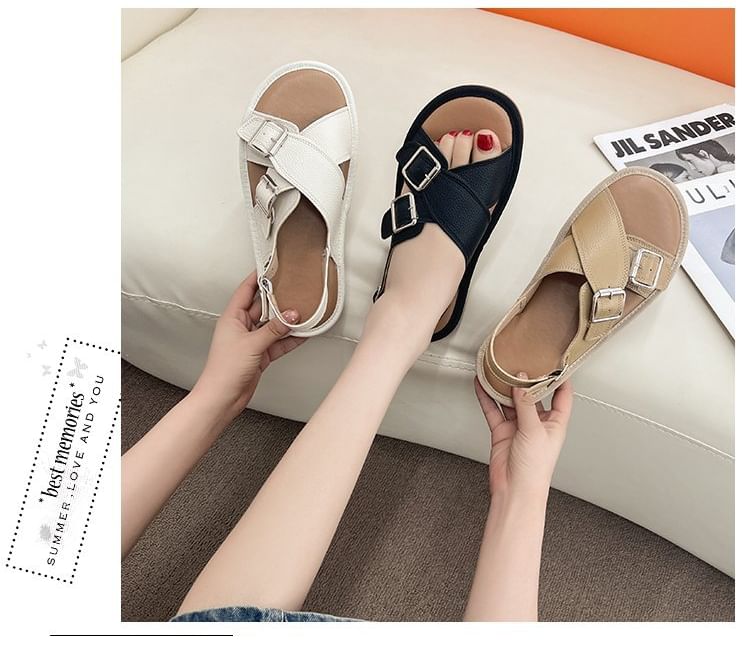 Cross Strap Buckled Sandals SpreePicky