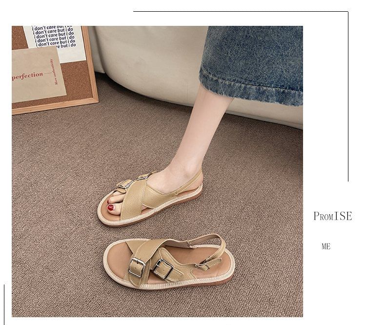 Cross Strap Buckled Sandals SpreePicky