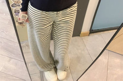 Mid Rise Striped Wide Leg Pants SpreePicky