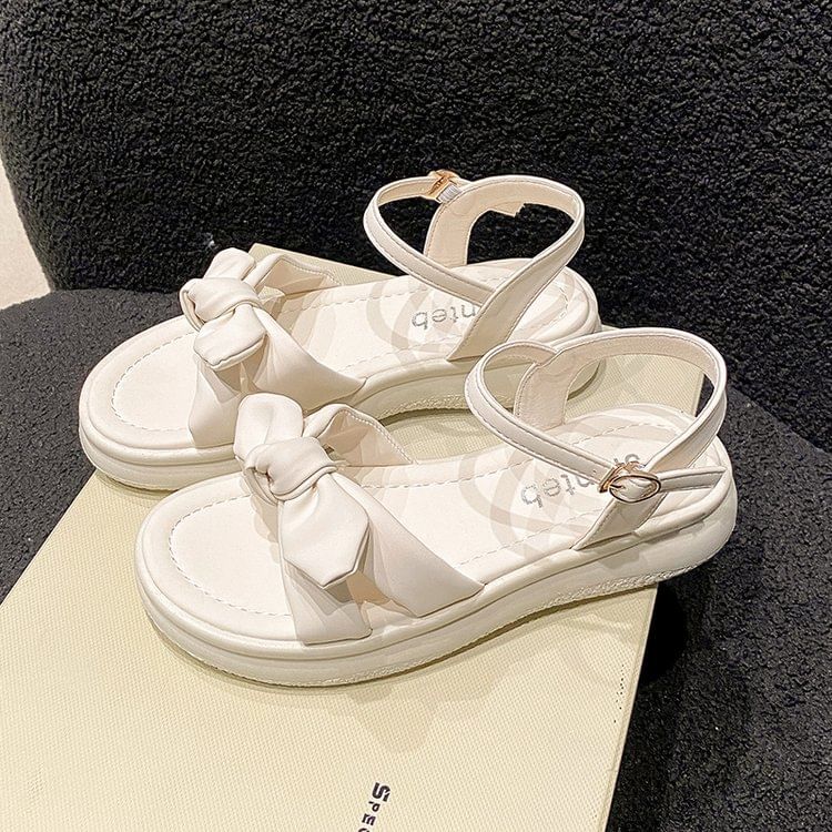 Ankle Strap Bow Sandals SpreePicky