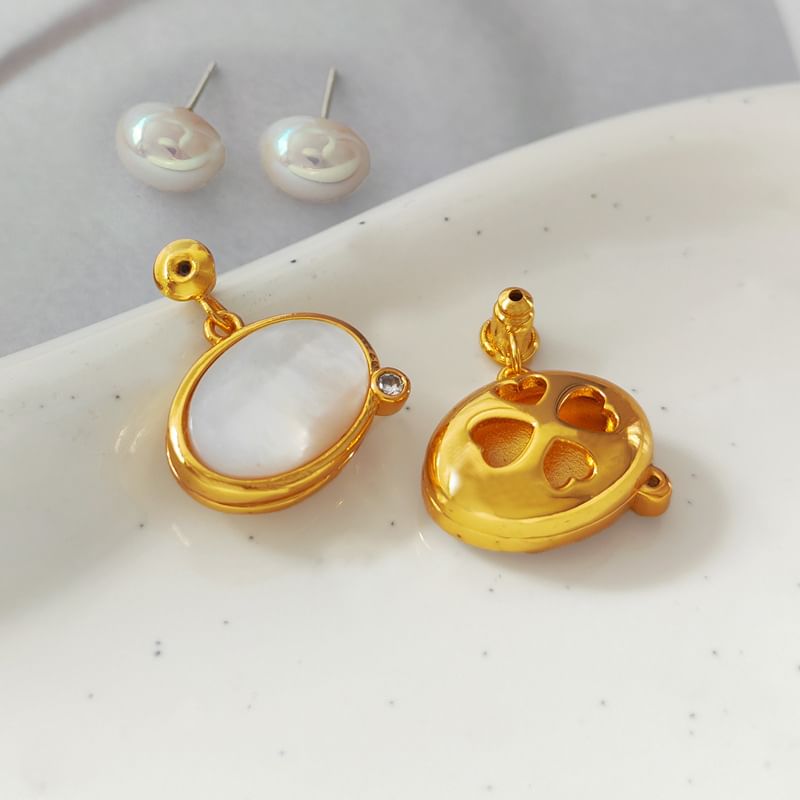 Faux Pearl Cabochon Ear Jacket SpreePicky