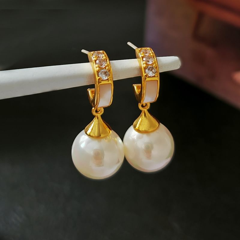 Faux Pearl Rhinestone Drop Earring SpreePicky