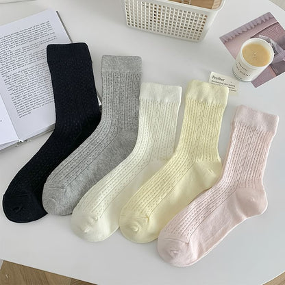 Plain Pointelle Knit Socks / Set SpreePicky