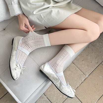 Plain Pointelle Knit Socks / Set SpreePicky