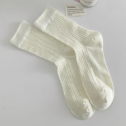 Plain Pointelle Knit Socks / Set SpreePicky