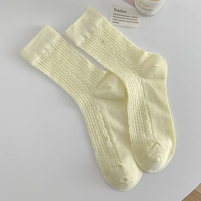 Plain Pointelle Knit Socks / Set SpreePicky