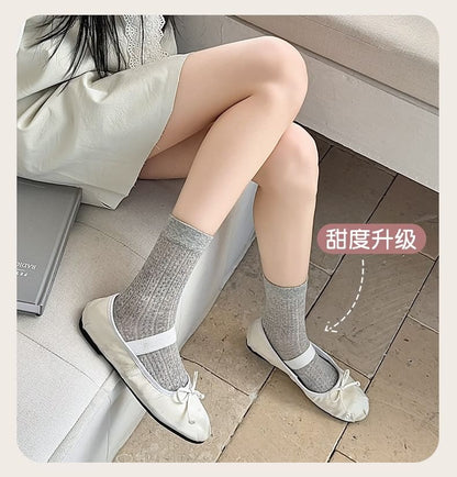 Plain Pointelle Knit Socks / Set SpreePicky