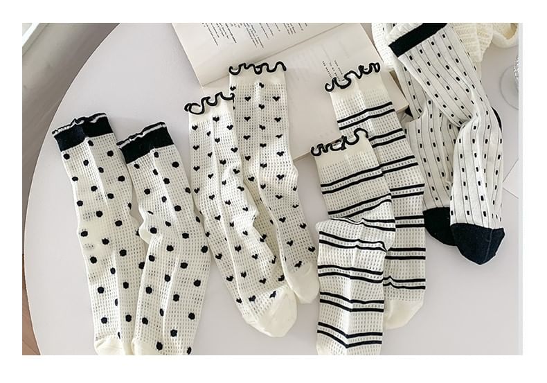 Printed Lettuce Edge Socks / Set SpreePicky