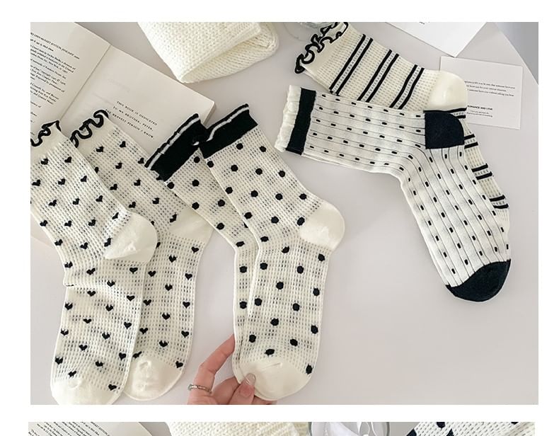 Printed Lettuce Edge Socks / Set SpreePicky